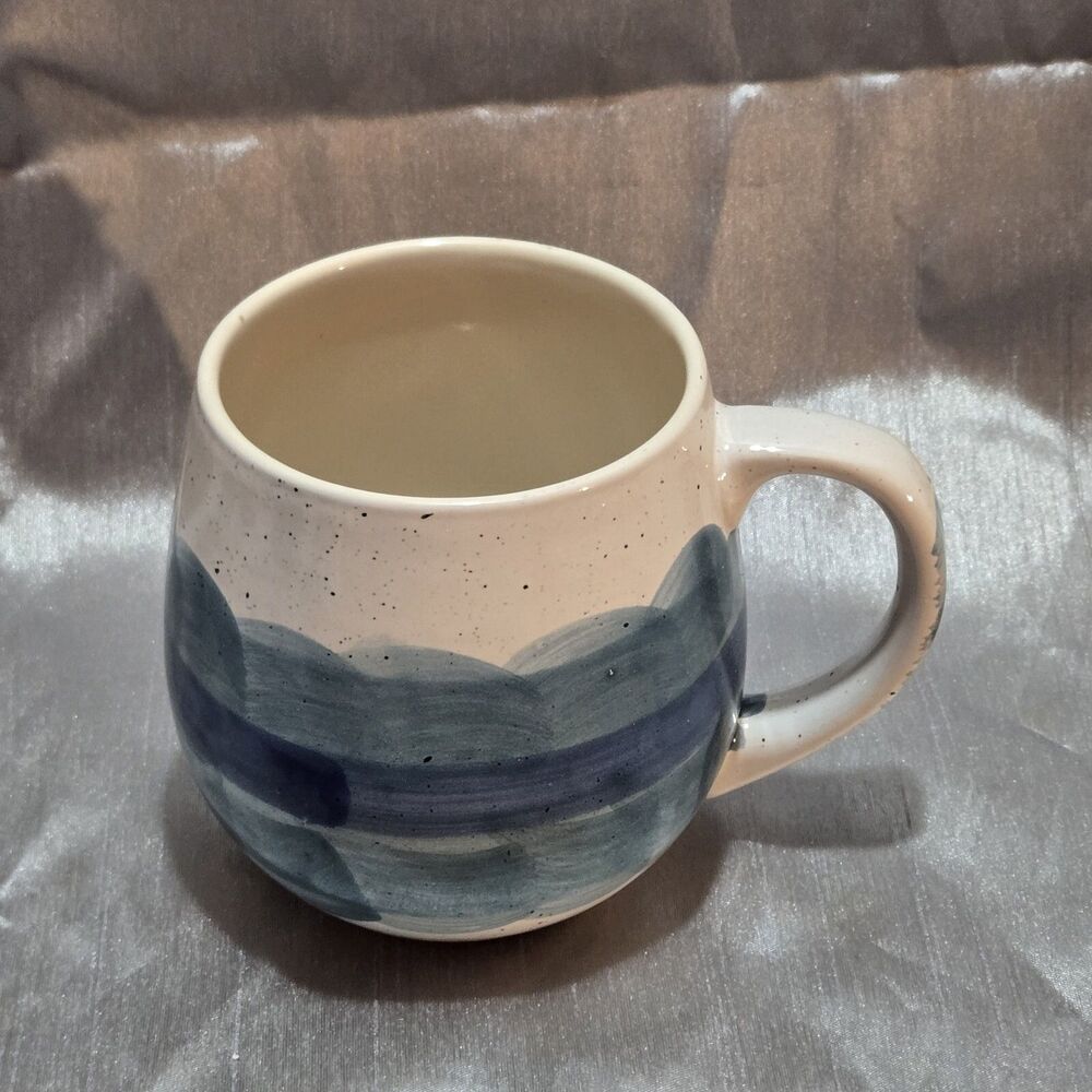Blue Colored Glazed Large Ceramic Coffee Mug